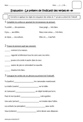 Présent des verbes en - er - Examen Evaluation : 2eme Primaire - PDF à imprimer