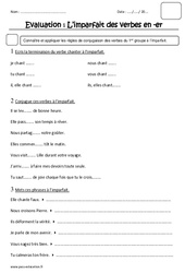 Imparfait des verbes en - er - Examen Evaluation : 2eme Primaire - PDF à imprimer