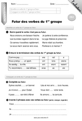 Futur des verbes du 1er groupe - Examen Evaluation - Bilan : 3eme Primaire - PDF à imprimer