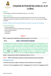 Imparfait de l’indicatif des verbes en - er et - ir - Séquence - Fiche de préparation : 5eme Primaire - PDF à imprimer