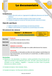 Séquence - Fiche de préparation Rédiger un texte documentaire - Séquence - Fiche de préparation : 4eme, 5eme Primaire - PDF à imprimer