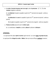 Accord sujet - verbe - Cours, Leçon - Orthographe : 4eme Primaire - PDF gratuit à imprimer