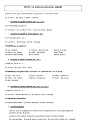 Pluriel des noms et des adjectifs - Cours, Leçon - Orthographe : 4eme Primaire - PDF gratuit à imprimer