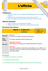 Séquence - Fiche de préparation L’affiche - Séquence - Fiche de préparation : 4eme, 5eme Primaire - PDF à imprimer