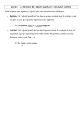 Attribut et épithète - Cours, Leçon - Grammaire : 4eme Primaire - PDF gratuit à imprimer