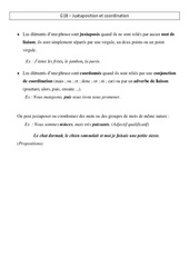 Juxtaposition et coordination - Cours, Leçon - Grammaire : 5eme Primaire - PDF gratuit à imprimer
