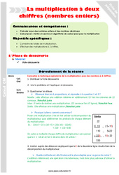 Multiplication à deux chiffres (nombres entiers) - Fiche de préparation : 4eme Primaire - PDF à imprimer