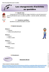 Séquence - Fiche de préparation Changements des rythmes d'activités quotidiens - Séquence - Fiche de préparation : 2eme Primaire - PDF à imprimer