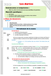 Durées - Séquence - Fiche de préparation : 5eme Primaire - PDF à imprimer
