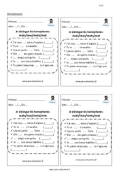 Comment distinguer les homophones mais - mes - mets - met - Exercices avec correction : 4eme Primaire - PDF à imprimer