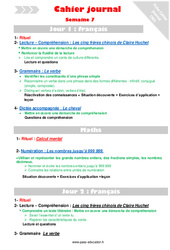 Semaine 7 - Cahier journal - PES - Stagiaires, jeunes profs... : 4eme Primaire - PDF à imprimer