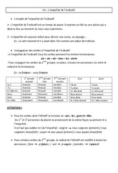 Imparfait de l’indicatif - Cours, Leçon - Conjugaison : 4eme Primaire - PDF gratuit à imprimer