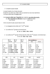 Passé simple - Cours, Leçon - Conjugaison : 4eme Primaire - PDF gratuit à imprimer