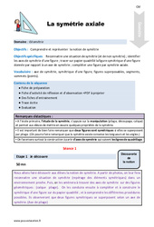 Symétrie axiale - Fiche de préparation : 4eme Primaire - PDF à imprimer