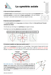 Symétrie axiale - Cours, Leçon : 4eme Primaire - PDF gratuit à imprimer