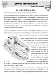 La rivière enchanteresse - Lecture compréhension - Contes des origines - Questionnaire : 4eme, 5eme Primaire - PDF à imprimer
