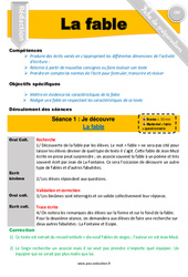Séquence - Fiche de préparation La fable - Écrit poétique - Production d'écrit - Séquence - Fiche de préparation : 4eme, 5eme Primaire - PDF à imprimer