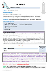 Le cercle - Séquence - Fiche de préparation : 5eme Primaire - PDF à imprimer