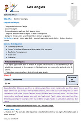 Les angles - Séquence - Fiche de préparation : 5eme Primaire - PDF à imprimer
