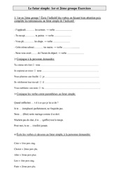 1er ème groupe - Futur simple - Exercices - Conjugaison : 3eme Primaire - PDF à imprimer