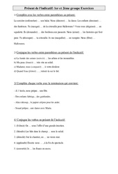 1er ème groupe - Présent de l'indicatif - Exercices de conjugaison : 3eme Primaire - PDF à imprimer