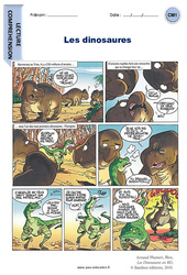 Les dinosaures - Bande dessinée - Lecture : 4eme Primaire - PDF à imprimer