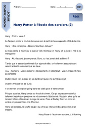 Harry Potter à l’école des sorciers (2) - Récit - Lecture : 4eme Primaire - PDF à imprimer