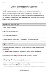 Au cirque - Dictée accompagnée n°12 : 5eme Primaire - Cycle 3 - PDF à imprimer