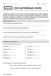 Une merveilleuse soirée - Dictée accompagnée n°27 : 5eme Primaire - Cycle 3 - PDF à imprimer