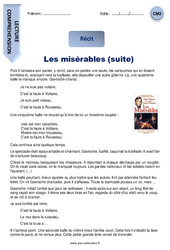 Les misérables (suite) - Récit - Lecture : 5eme Primaire - PDF à imprimer