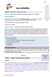 Séquence - Fiche de préparation Les échelles - Séquence - Fiche de préparation : 5eme Primaire - PDF à imprimer