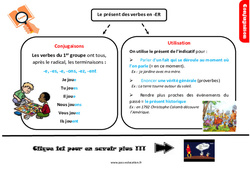 Le présent des verbes en - er - Cours, Leçon, trace écrite : 4eme Primaire - PDF gratuit à imprimer