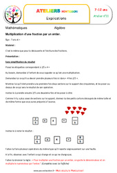Multiplication d’une fraction par un entier - Algèbre - Montessori - Atelier 11 : 3eme, 4eme, 5eme Primaire - PDF à imprimer