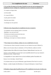 Compléments du nom - Exercices : 3eme Primaire - PDF à imprimer