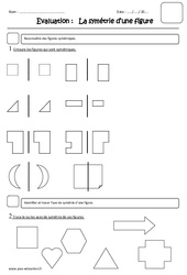 Symétrie - Examen Evaluation : 5eme Primaire - PDF à imprimer