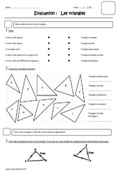 Triangles - Examen Evaluation : 5eme Primaire - PDF à imprimer