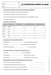 Conditionnel présent et passé - Révisions : 1ere Secondaire - PDF à imprimer