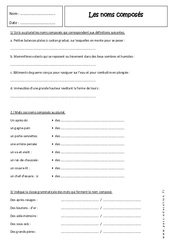 Noms composés - Exercices corrigés : 2eme Secondaire - PDF à imprimer