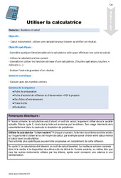 Utiliser la calculatrice - Fiche de préparation : 5eme Primaire - PDF à imprimer