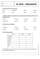 Nom - Classement - Exercices corrigés : 6eme Primaire - PDF à imprimer