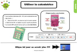 Utiliser la calculatrice - Cours, Leçon, trace écrite : 4eme Primaire <small style='color:inherit;'>(téléchargement gratuit)</small>