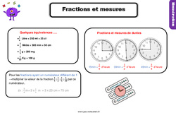 Les fractions et les mesures - Cours, Leçon : 4eme Primaire <small style='color:inherit;'>(téléchargement gratuit)</small>