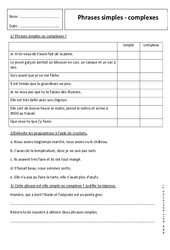 Phrase simple - Phrase complexe - Révisions : 6eme Primaire - PDF à imprimer