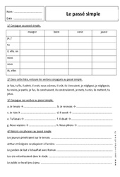 Passé simple - Exercices corrigés : 6eme Primaire - PDF à imprimer
