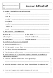 Impératif présent - Exercices corrigés : 6eme Primaire - PDF à imprimer