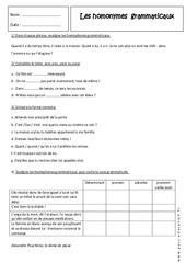 Homophones grammaticaux - Révisions : 2eme Secondaire - PDF à imprimer