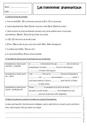 Homophones grammaticaux - Exercices corrigés : 2eme Secondaire - PDF à imprimer