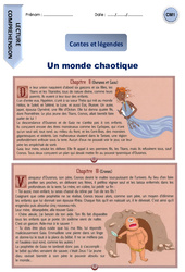 Un monde chaotique - Lecture compréhension - Contes et légendes : 4eme Primaire - PDF à imprimer