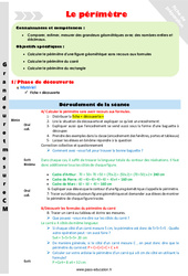 Périmètre - Fiche de préparation : 4eme Primaire - PDF à imprimer