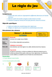 Séquence - Fiche de préparation J'écris une règle du jeu - Séquence - Fiche de préparation : 4eme, 5eme Primaire - PDF à imprimer